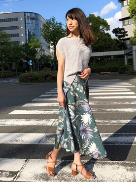 「リーフプリント」｜kettyさん（レディース・163cm）の春コーディネート