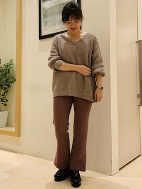 「アイテム（パンツ、イエロー系）」を使った、kettyさん（レディース・150cm）の秋コーディネート