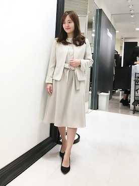 「二次会」｜「アイテム（その他アウター）」を使った、kettyさん（レディース・153cm）の冬コーディネート