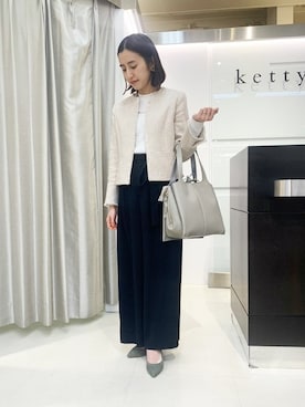 「KETTY」｜「アイテム（その他アウター）」を使った、kettyさん（レディース・155cm）の春コーディネート
