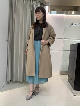 「ボウタイ」｜「アイテム（その他アウター）」を使った、kettyさん（レディース・151cm）の春コーディネート