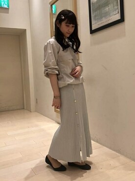 「ナイロンパーカー」｜「アイテム（スカート）」を使った、kettyさん（レディース・153cm）の春コーディネート
