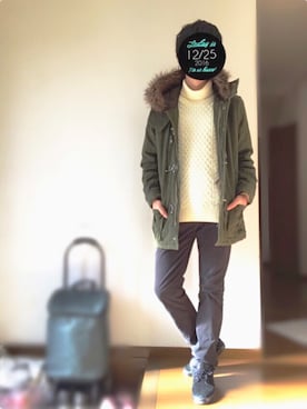 「Confirm（コンファーム）のアイテム（モッズコート）」を使った、飛鷹さん（メンズ・174cm）の冬コーディネート