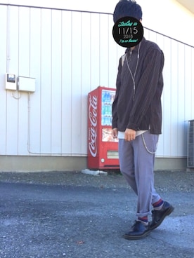 「kutir（クティール）のアイテム（ウォレットチェーン）」を使った、飛鷹さん（メンズ・174cm）の秋コーディネート