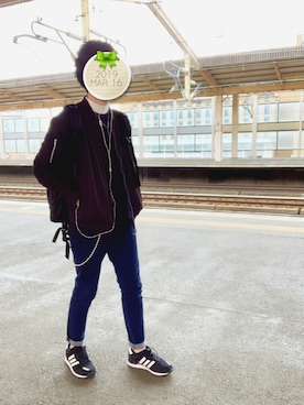 「SEVENDAYS=SUNDAY（セブンデイズサンデイ）のアイテム（その他アウター）」を使った、飛鷹さん（メンズ・174cm）の春コーディネート