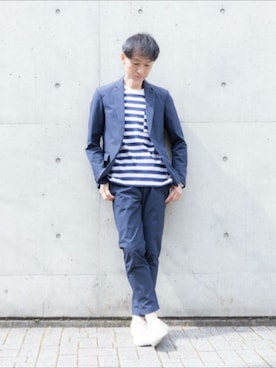「JOURNAL STANDARD（ジャーナルスタンダード）のアイテム（セットアップ）」を使った、SHUNさん（メンズ・173cm）の秋コーディネート