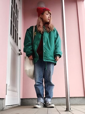 「COMME CA DU MODE（コムサデモード）のアイテム（帽子）」を使った、ちゃむさん（レディース・150cm）の冬コーディネート