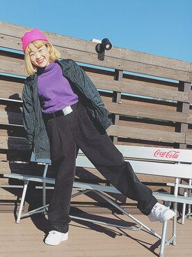 「ニコちゃん」｜「アイテム（ジャケット/アウター）」を使った、ちゃむさん（レディース・150cm）の春コーディネート