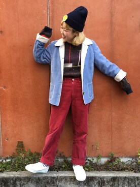 「ニコちゃん」｜「アイテム（その他アウター）」を使った、ちゃむさん（レディース・150cm）の春コーディネート
