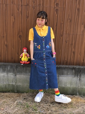 「ニコちゃん」｜「アイテム（ワンピース/ドレス）」を使った、ちゃむさん（レディース・150cm）の春コーディネート