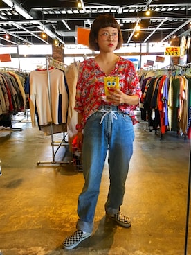 「アイテム（スリッポン、その他）」を使った、ちゃむさん（レディース・150cm）の夏コーディネート