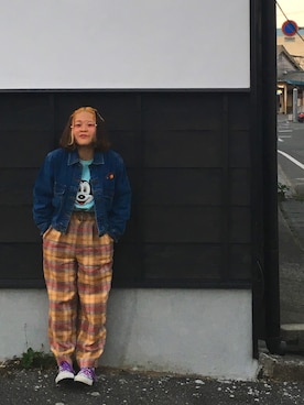 「wearhalloween2017」｜「アイテム（デニムジャケット）」を使った、ちゃむさん（レディース・150cm）の秋コーディネート