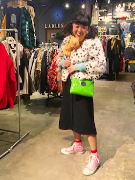「CECIL McBEE（セシルマクビー）のアイテム（その他アウター）」を使った、ちゃむさん（レディース・150cm）の冬コーディネート