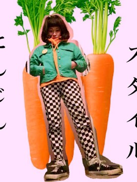 「個性的 古着」｜「アイテム（デニムジャケット）」を使った、ちゃむさん（レディース・150cm）の冬コーディネート