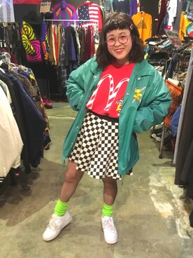 「マクドナルド」｜「アイテム（スウェット）」を使った、ちゃむさん（レディース・150cm）の冬コーディネート