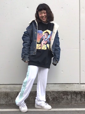 「Lee（リー）のアイテム（その他アウター）」を使った、ちゃむさん（レディース・150cm）の冬コーディネート