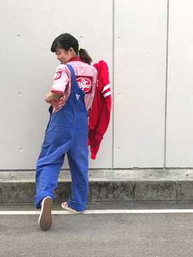 「80s」｜「アイテム（オールインワン・サロペット）」を使った、ちゃむさん（レディース・150cm）の春コーディネート