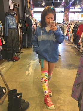 「80s」｜「アイテム（その他アウター）」を使った、ちゃむさん（レディース・151cm）の春コーディネート