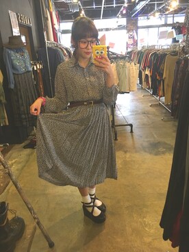 「個性的 古着」｜ちゃむさん（レディース・151cm）の夏コーディネート