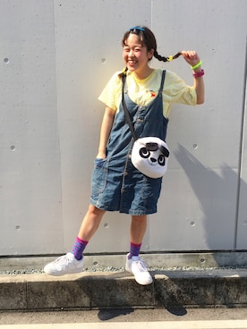 「80s」｜「アイテム（オールインワン・サロペット）」を使った、ちゃむさん（レディース・151cm）の夏コーディネート