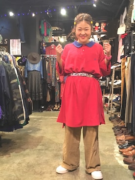 「個性的 古着」｜ちゃむさん（レディース・151cm）の夏コーディネート