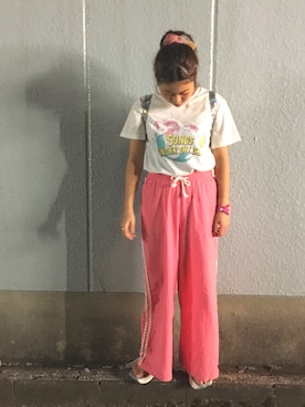 「個性的 古着」｜ちゃむさん（レディース・151cm）の夏コーディネート