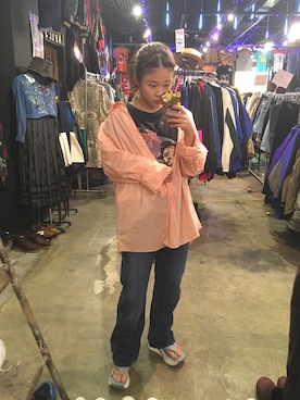 「個性的 古着」｜ちゃむさん（レディース・151cm）の秋コーディネート
