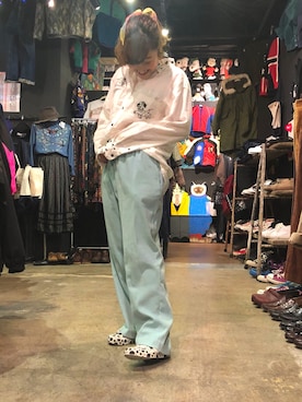 「個性的 古着」｜ちゃむさん（レディース・151cm）の秋コーディネート