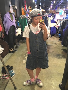 「80s」｜「アイテム（ハンチング/ベレー帽）」を使った、ちゃむさん（レディース・151cm）の秋コーディネート
