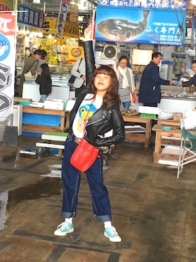 「個性的 古着」｜ちゃむさん（レディース・151cm）の秋コーディネート