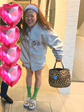 「Champion（チャンピオン）のアイテム（その他アウター）」を使った、ちゃむさん（レディース・151cm）の春コーディネート
