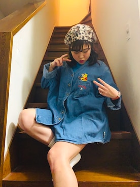「80s」｜「アイテム（ハンチング/ベレー帽）」を使った、ちゃむさん（レディース・151cm）の秋コーディネート