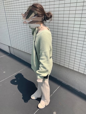 「NIKE（ナイキ）のナイキ エア マックス 95 プレミアム コントラスト ウィメンズシューズ / NIKE AIR MAX 95 PREMIUM CONTRAST（スニーカー）」を使った、sakiさん（レディース・153cm）の春コーディネート