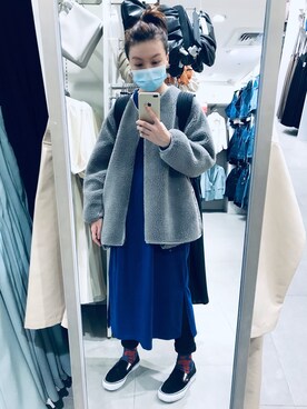 「niko and...（ニコアンド）のアイテム（ノーカラージャケット）」を使った、noraleeさん（レディース・166cm）の冬コーディネート