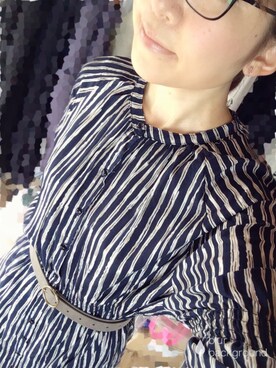 「SEVENDAYS=SUNDAY（セブンデイズサンデイ）のアイテム（シャツワンピース、ブルー系）」を使った、ばぁばさん（レディース・167cm）の夏コーディネート
