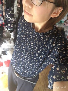 「paravion（パラビオン）のアイテム（シャツ/ブラウス、ブルー系）」を使った、ばぁばさん（レディース・167cm）の夏コーディネート