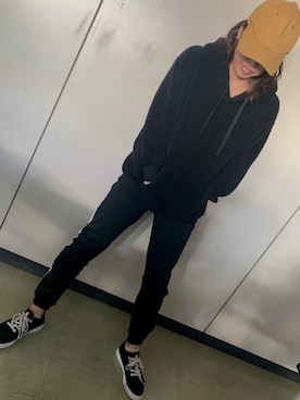 「RETRO GIRL（レトロガール）のアイテム（キャップ）」を使った、ぽんたさん（レディース・158cm）の秋コーディネート