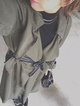 「Ungrid（アングリッド）のインディゴフレイドヘムストスリ（デニムパンツ）」を使った、kanakoさん（レディース・153cm）の冬コーディネート