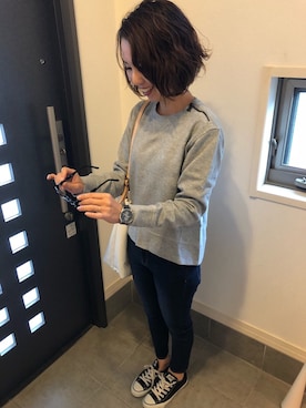 「RALPH LAUREN（ラルフ ローレン）のアイテム（スウェット、グレー系）」を使った、mさん（レディース・159cm）の秋コーディネート