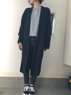 「UNIQLO（ユニクロ）のアイテム（ジャケット/アウター、ブラック系）」を使った、mさん（レディース・159cm）の秋コーディネート