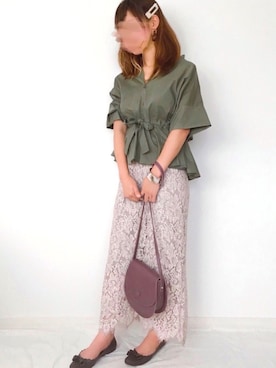 「petitcro（プティクロ）のpetitcro  ワイドバングル PCKB1901001（バングル/リストバンド）」を使った、うーまんさん（レディース・158cm）の夏コーディネート