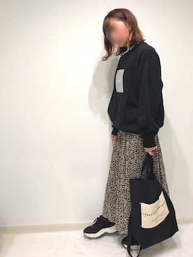 「rectangle（レクタングル）のアイテム（パーカー）」を使った、うーまんさん（レディース・158cm）の冬コーディネート