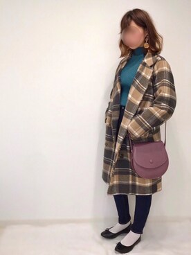 「RETRO GIRL（レトロガール）のアイテム（チェスターコート）」を使った、うーまんさん（レディース・158cm）の冬コーディネート