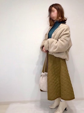 「キルトスカート」｜「アイテム（その他）」を使った、うーまんさん（レディース・158cm）の冬コーディネート