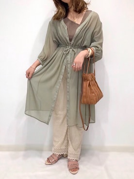 「シアーワンピース」｜「アイテム（福袋/福箱）」を使った、うーまんさん（レディース・158cm）の春コーディネート