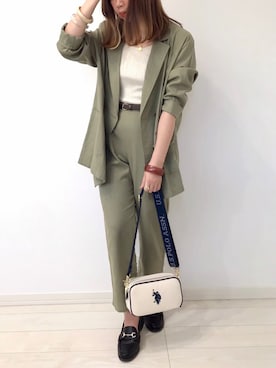 「Avail（アベイル）のアイテム（テーラードジャケット）」を使った、うーまんさん（レディース・158cm）の夏コーディネート