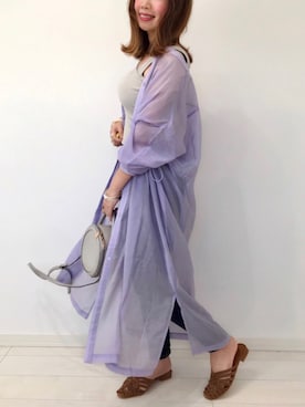 「ap retro（アプレトロ）のアイテム（シャツワンピース）」を使った、うーまんさん（レディース・158cm）の夏コーディネート