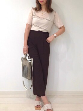 「アーバンリサーチ」｜「アイテム（アナログ腕時計）」を使った、うーまんさん（レディース・158cm）の夏コーディネート