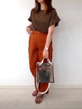 「アーバンリサーチ」｜「アイテム（アナログ腕時計）」を使った、うーまんさん（レディース・158cm）の夏コーディネート