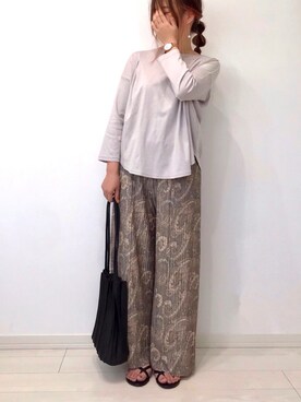 「カヌレバッグ」｜「アイテム（その他）」を使った、うーまんさん（レディース・158cm）の夏コーディネート